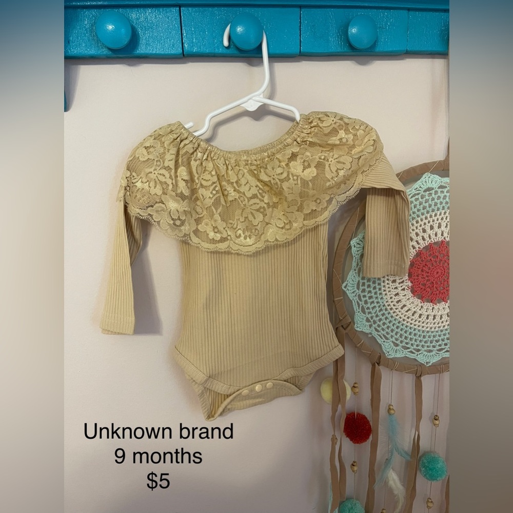Boutique brand off shoulder baby onesie